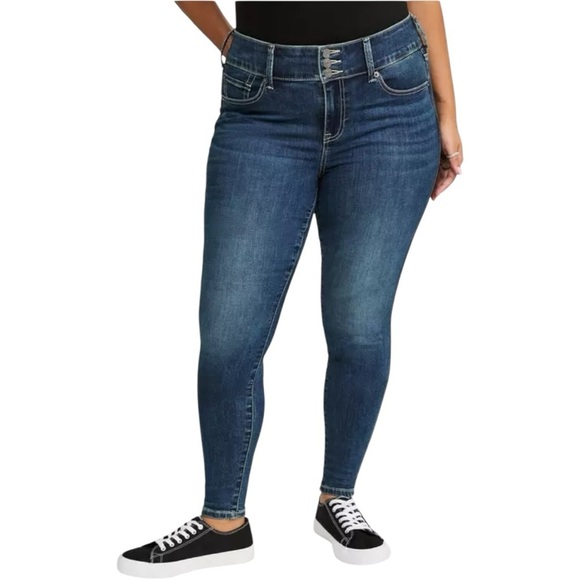 Torrid Super Soft Jegging Skinny High-Rise Jean in Blue Grotto -- Size 26W Reg - Picture 2 of 16